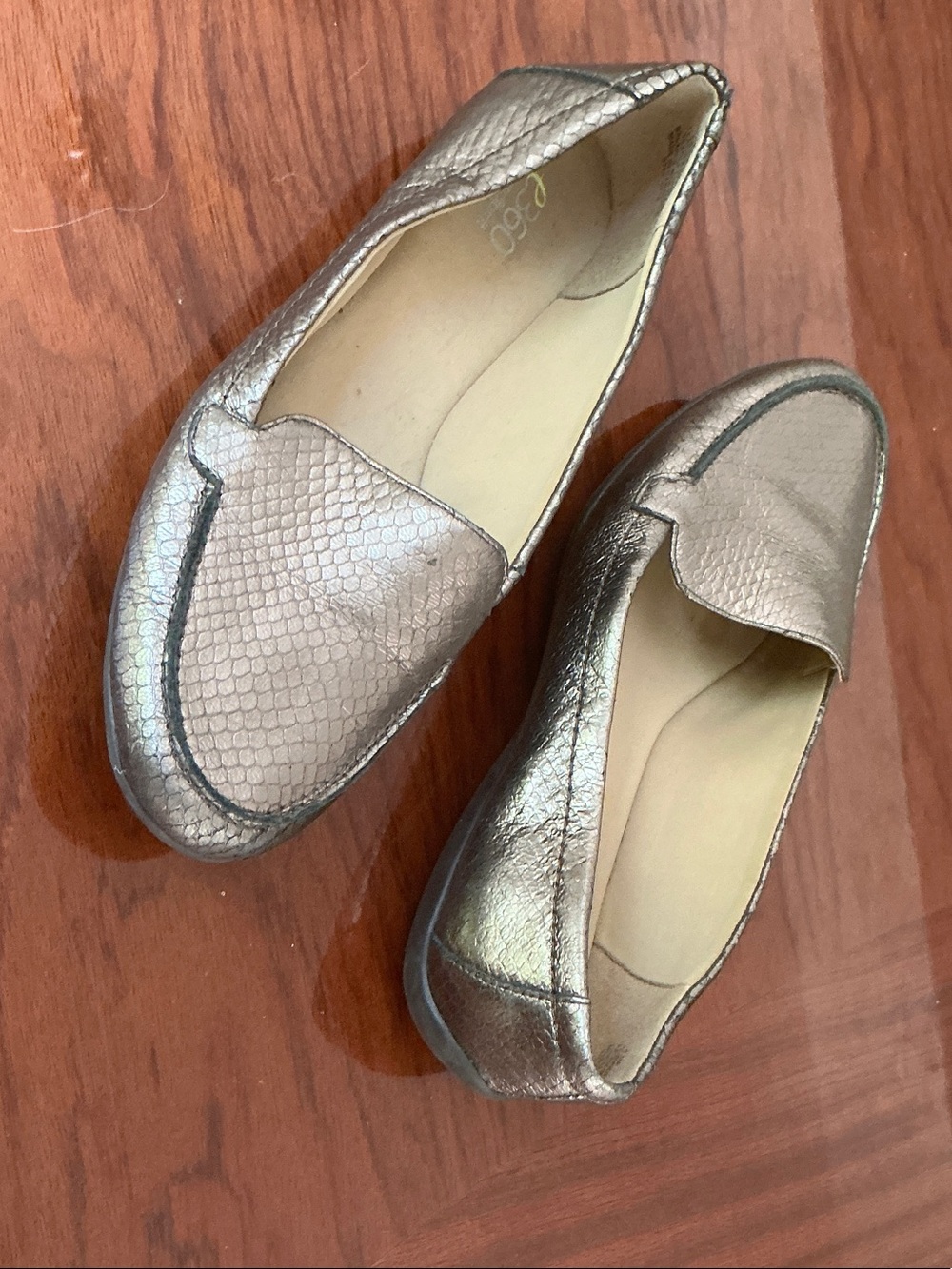 Metallic Taupe Women's Slip-On Loafers